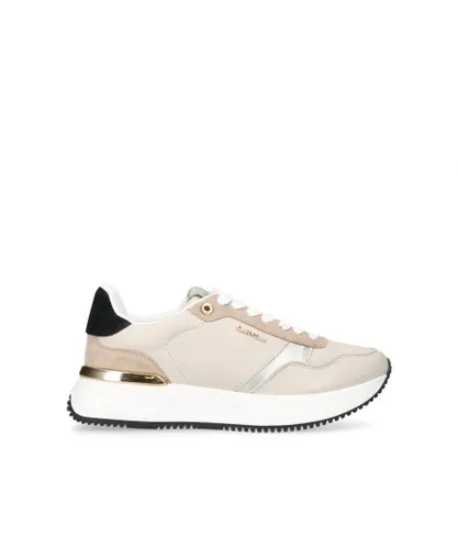 Carvela Womens Leather Flare Sneakers - Cream Leather (archived)