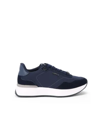 Carvela Womens Leather Flare Sneakers - Navy Leather (archived)