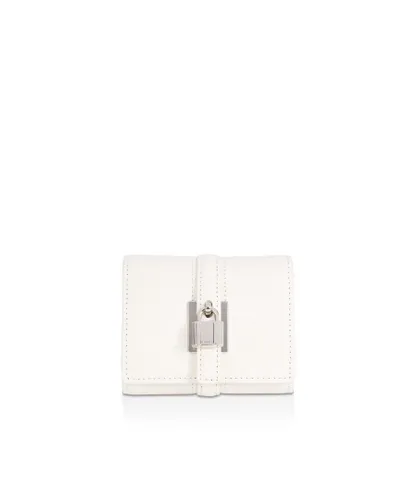 Carvela Womens Leather Henley Lock Bifold Wallet - White Leather (archived) - One Size