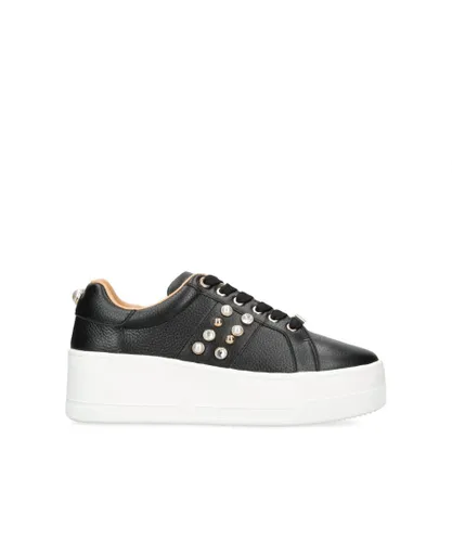 Carvela Womens Leather Precious Sneakers - Black Leather (archived)
