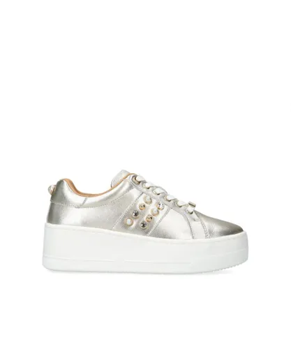 Carvela Womens Leather Precious Sneakers - Gold Leather (archived)