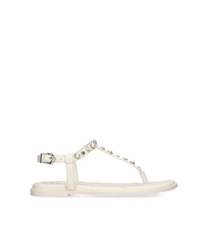 Carvela Womens Leather Precious T Bar Sandals - White Leather (archived)