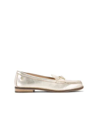 Carvela Womens Leather Snap Loafers - Gold Leather (archived)