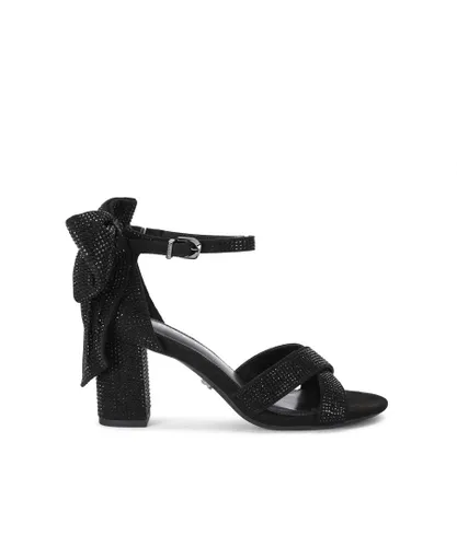 Carvela Womens Lovebird Bow Sandals - Black Fabric