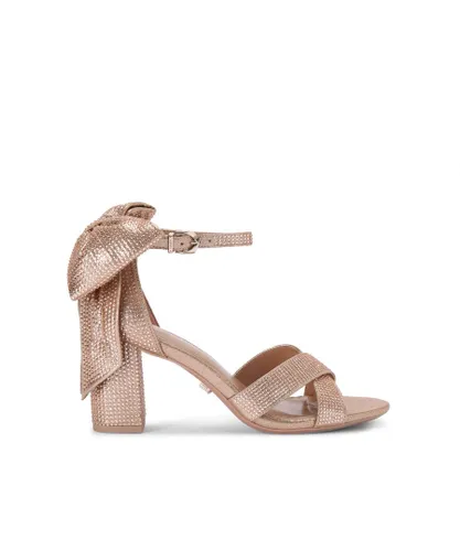 Carvela Womens Lovebird Bow Sandals - Gold Fabric