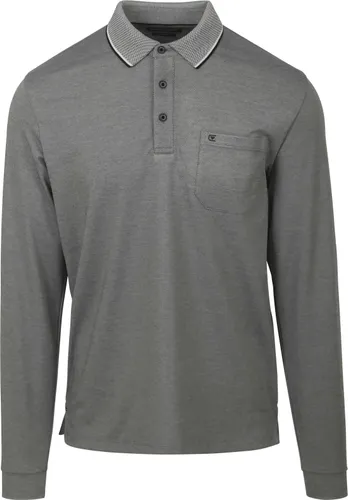 Casa Moda Long Sleeve Poloshirt Grey