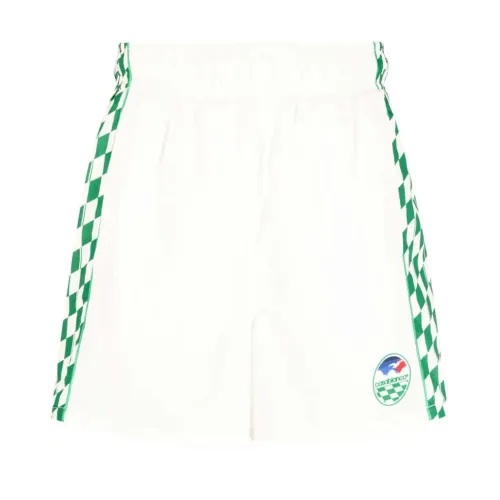Casablanca , Checkered Tennis Horizon Track Shorts ,White male, Sizes: