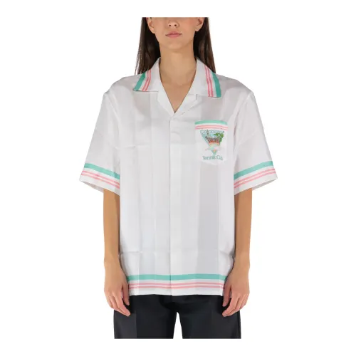 Casablanca , Cuban Collar Shirt ,White female, Sizes: