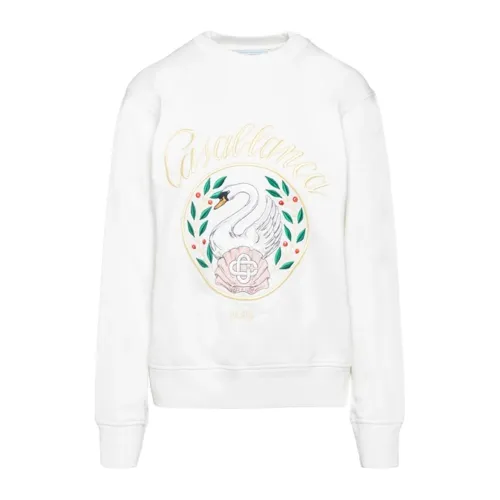 Casablanca , Embroidered Cotton Sweatshirt, White ,White female, Sizes:
