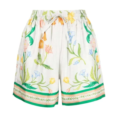 Casablanca , Floral Print Silk Shorts ,Multicolor female, Sizes: