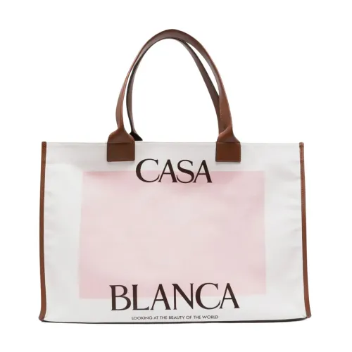 Casablanca , Large Casa Tote Bag ,Pink female, Sizes: ONE SIZE