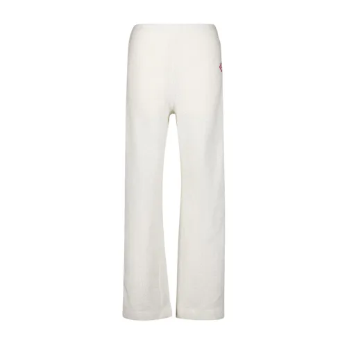 Casablanca , Logo-Patch Fleece Track Pants ,White male, Sizes: