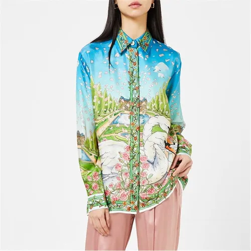 CASABLANCA Long Sleeve Printed Silk Shirt - Multi