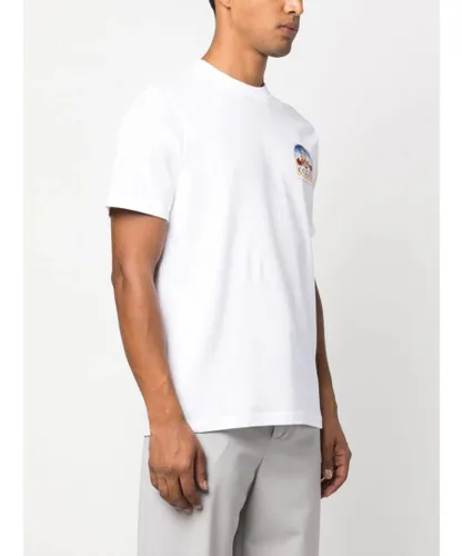 Casablanca Mens Vue De L'Arche Printed T-Shirt in White Cotton