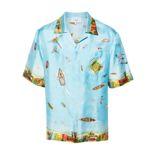 Casablanca , Short Sleeve Cuban Collar Shirt ,Multicolor male, Sizes: