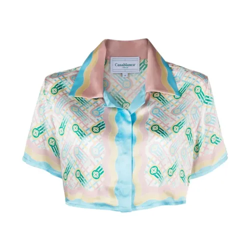 Casablanca , Silk Satin Graphic Print Shirt ,Multicolor female, Sizes: