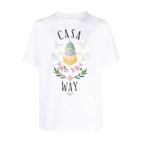 Casablanca , Stylish Casablanca Printed T-Shirt for Men ,White male, Sizes: