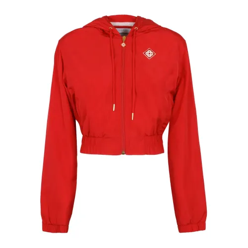 Casablanca , Stylish Red Cropped Sweatshirt ,Red female, Sizes: