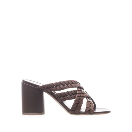 Casadei , Brown Leather Sandals for Warm Climates ,Brown female, Sizes:
