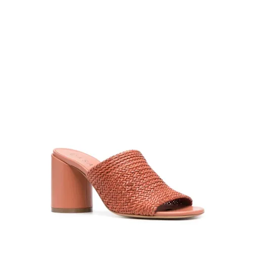 Casadei , Elevate Your Style with Heeled Mules ,Brown female, Sizes: