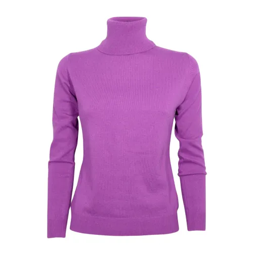 Cashmere Company , Slim Fit Turtleneck ,Purple female, Sizes: