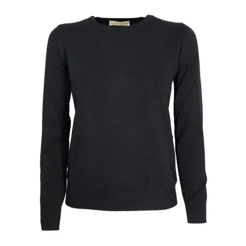 Cashmere Company , Soft Crewneck Cashmere and Wool Sweater ,Black female, Sizes: