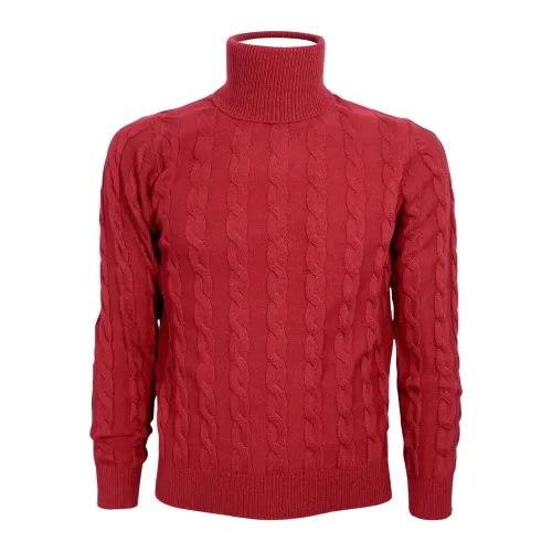 Cashmere Company , Turtleneck ,Red male, Sizes: