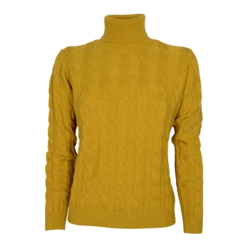 Cashmere Company , Turtleneck ,Yellow female, Sizes: