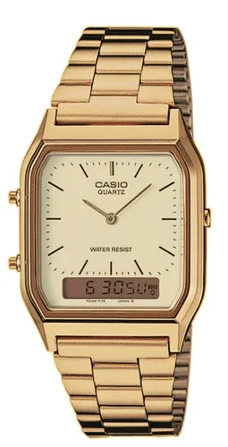 Casio Casio Vintage AQ-230GA-9DMQYES Gold Plated Stainless Steel Combi Watch - Gold