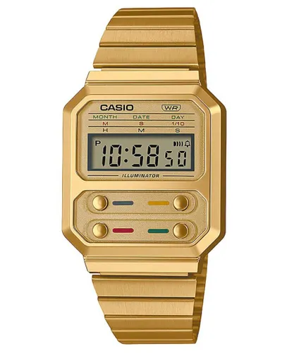 Casio Collection Vintage Mens Gold Watch A100WEG-9AEF Stainless Steel (archived) - One Size