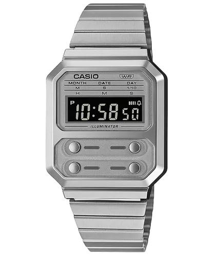 Casio Collection Vintage Mens Silver Watch A100WE-7BEF Stainless Steel (archived) - One Size