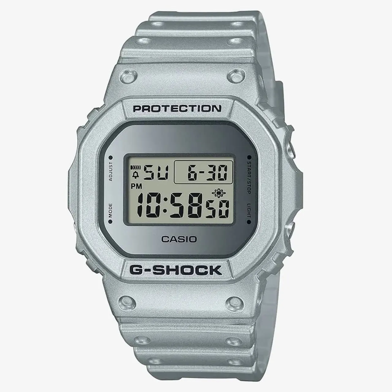 Casio G-Shock Forgotten Future Metallic Silver Digital Watch DW-5600FF-8ER
