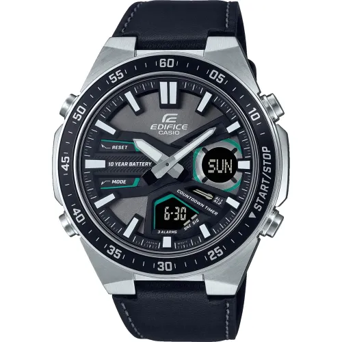 Casio Men's Analogue-Digital Quartz Watch with Leather