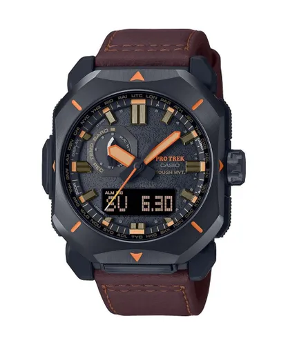 Casio Protrek Mens Brown Watch PRW-6900YL-5ER Leather (archived) - One Size