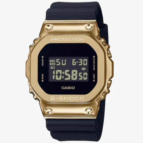 Casio Unisex G-Shock Black & Gold 5600 Series Digital Watch GM-5600G-9ER