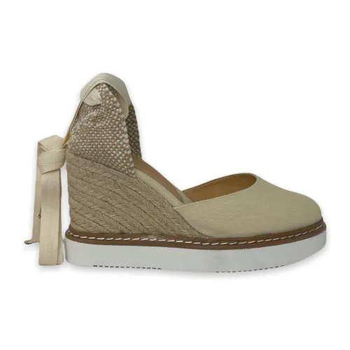 Castañer , Elevate Your Style with Stunning Cintia Wedge Sandals ,Beige female, Sizes: