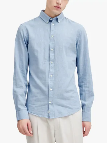 Casual Friday Anton Fil a Fil Long Sleeve Shirt - Chambray Blue - Male