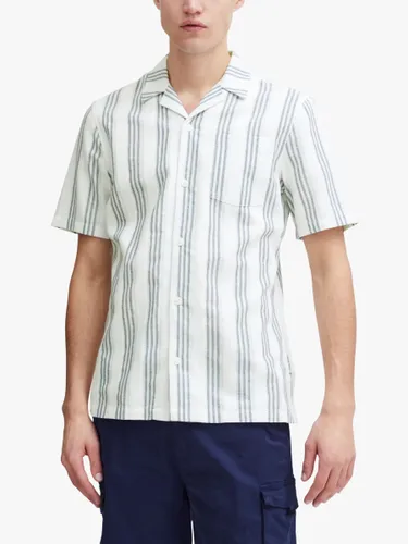 Casual Friday Anton Short Sleeve Stripe Resort Shirt, White/Multi - White/Multi - Male