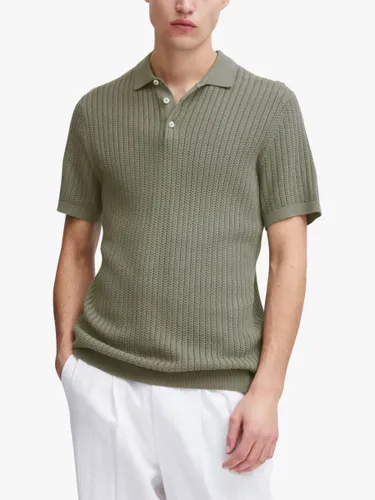 Casual Friday Karl Short Sleeve Knitted Polo Shirt - Agave Green - Male