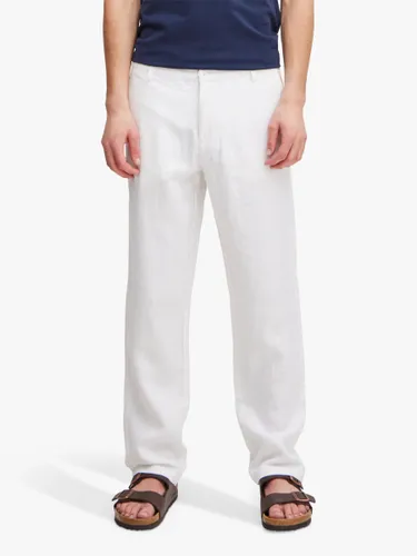 Casual Friday Pandrup Regular Fit Linen Trousers - Snow White - Male
