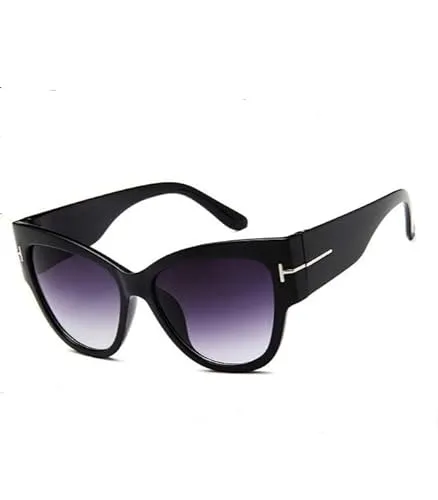 Cat Eye Sunglasses Woman UV400… (Black)