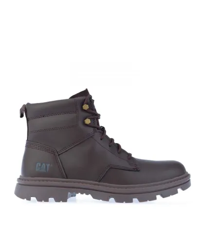 Caterpillar Mens Practitioner Mid Boot in Brown Leather