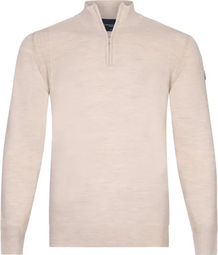 Cavallaro Palio Half Zip Pullover Wool Blend Ecru Beige Off-White