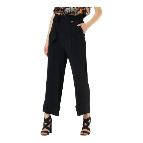 Cavalli Class , Cropped Trousers ,Black female, Sizes: