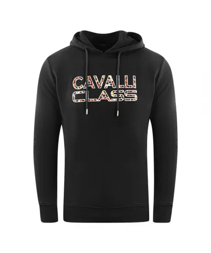 Cavalli Class Mens Brand Logo Black Hoodie