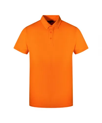 Cavalli Class Mens Brand Logo Orange Polo Shirt Cotton