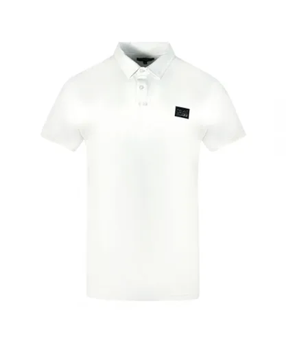 Cavalli Class Mens Patch Logo White Polo Shirt