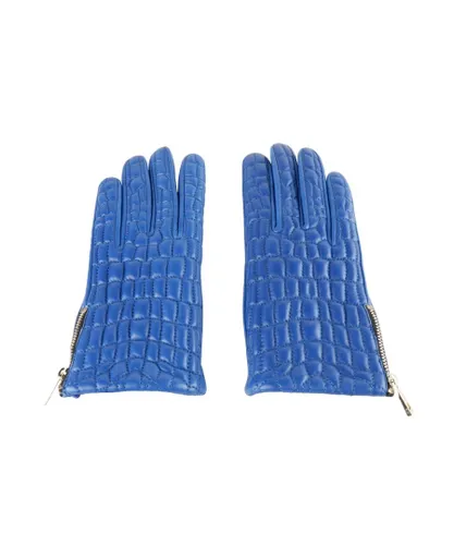 Cavalli Class Womens Lambskin Leather Glove - Blue