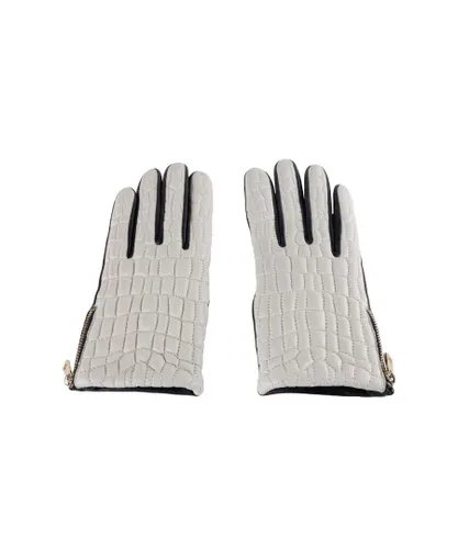 Cavalli Class Womens Lambskin Leather Gloves - Grey