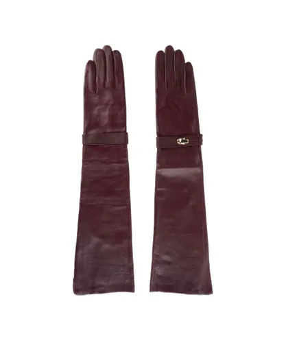 Cavalli Class Womens Luxurious Leather Glove - Red